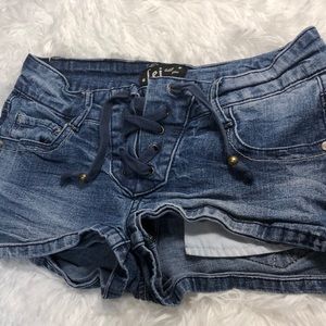 Lattice Draw String Short Shorts